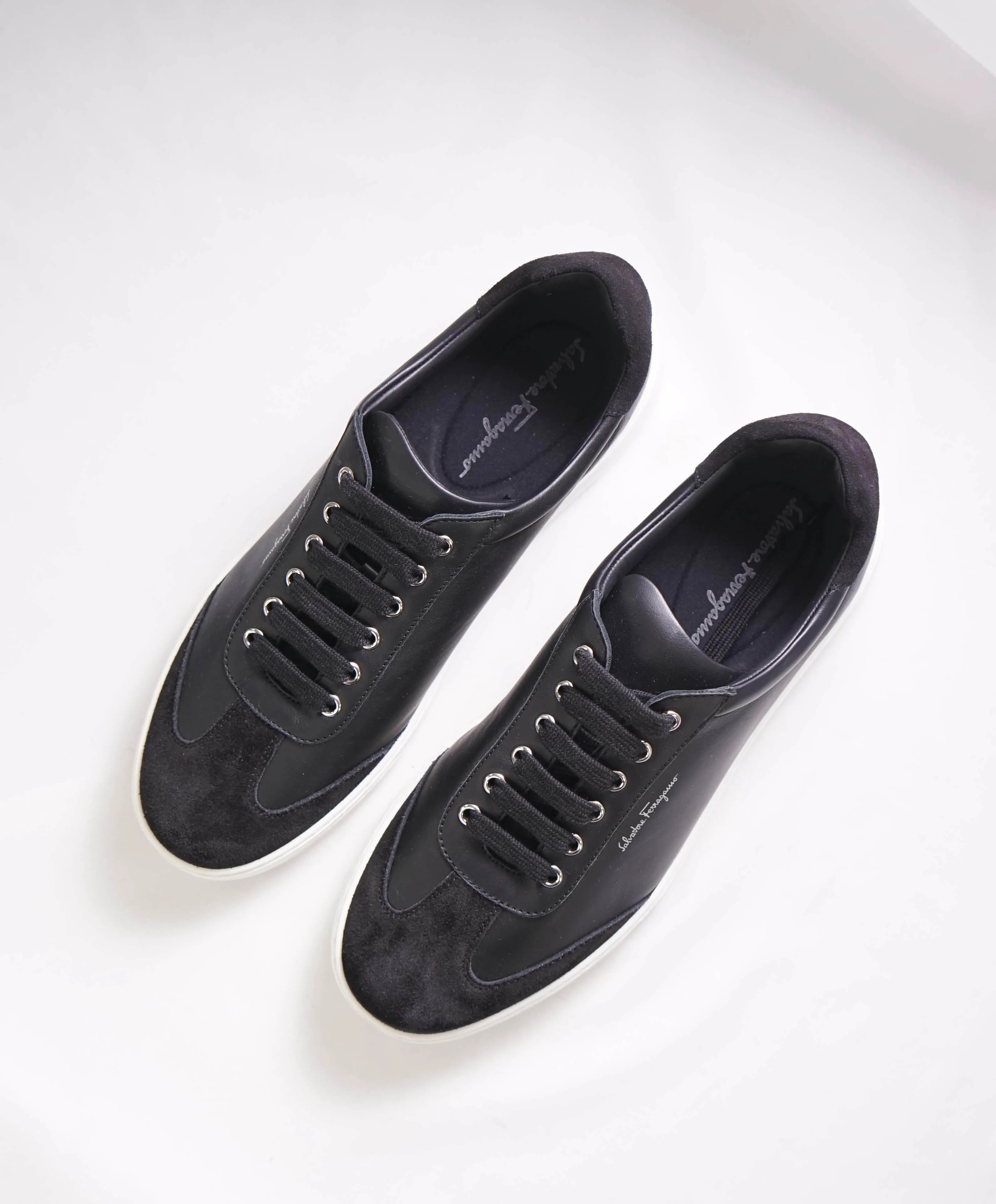 $695 SALVATORE FERRAGAMO - *PADEL* White/Black Gancini Sneaker - 9 M US